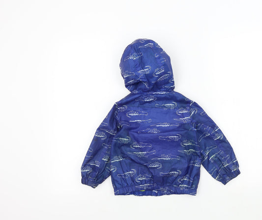 Nutmeg Boys Blue Geometric Basic Coat Jacket Size 2-3 Years