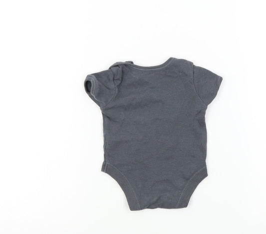 George Baby Grey Colourblock Babygrow One-Piece Size 3-6 Months