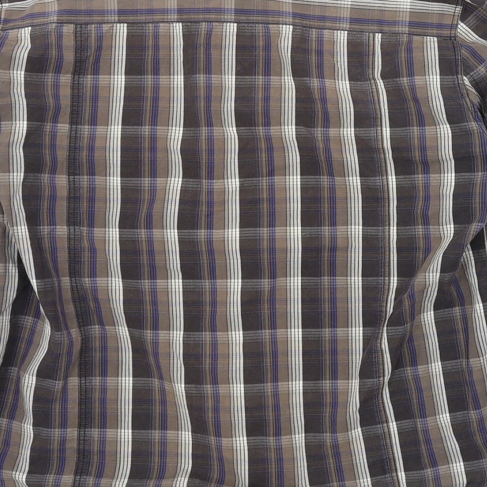 ASOS Mens Brown Check Button-Up Size L