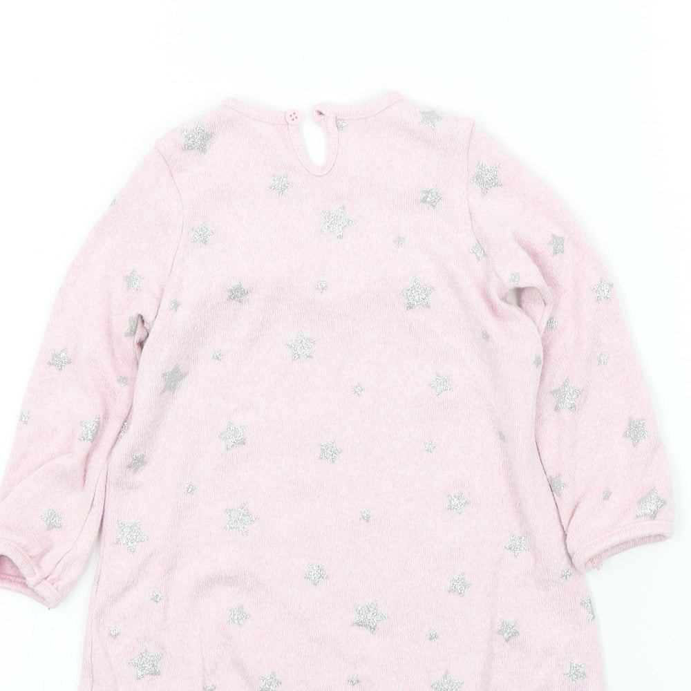 Brand and care label for George girls’ pink colourblock a-line, size 12-18, months