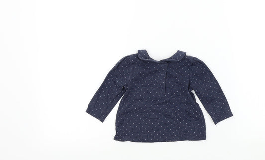 Nutmeg Girls Blue Colourblock Basic T-Shirt Size 3-6 Months