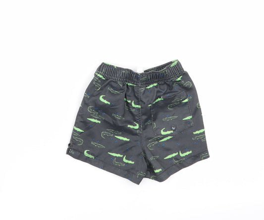 Preworn Boys Grey Animal Print Capri Trousers Size 12-18 Months - shorts