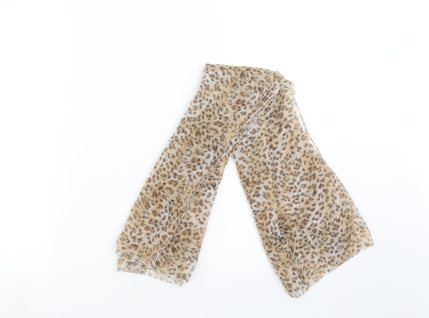 Preworn Womens Beige Animal Print Scarf