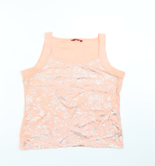 Womens UK Size L Debenhams Pink Basic T-Shirt