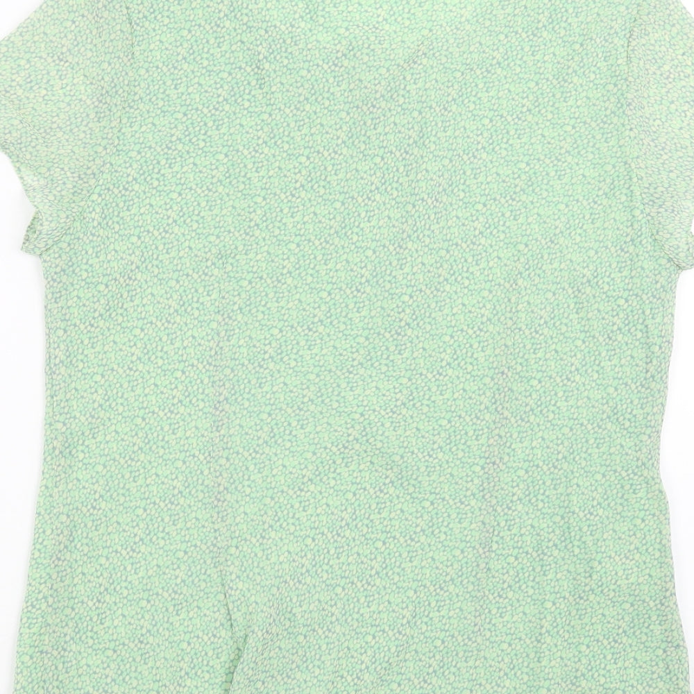 AMARANTO Womens Green Geometric Basic Blouse Size 16