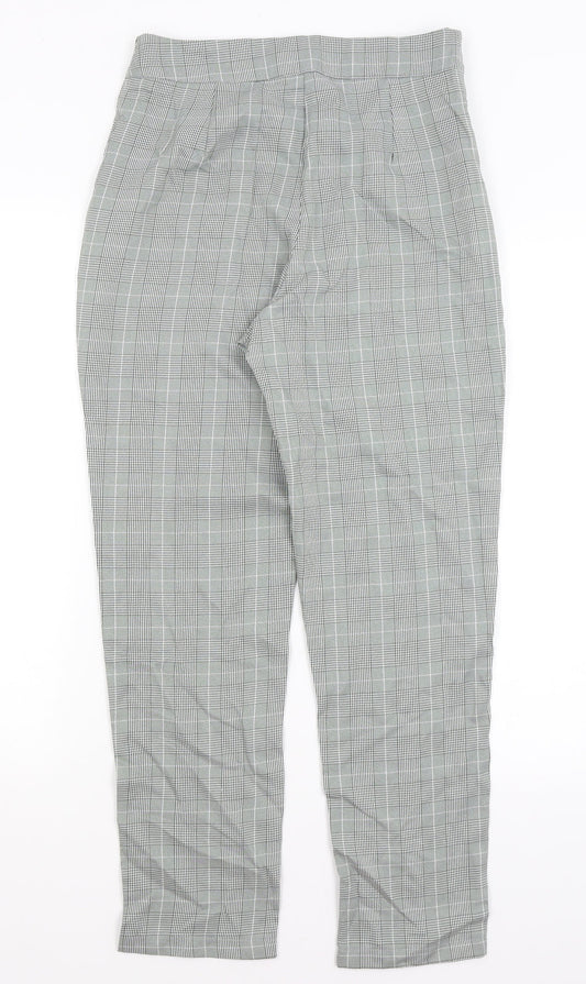 Nasty Gal Womens Grey Check Trousers Size 10 L27 in