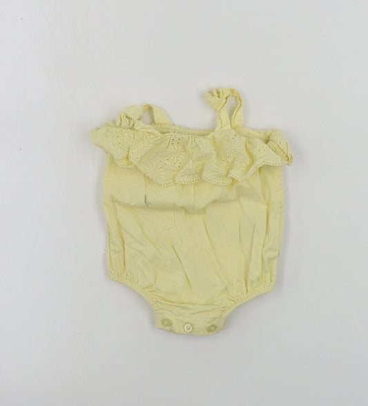 Matalan Girls Yellow Babygrow One-Piece Size Newborn