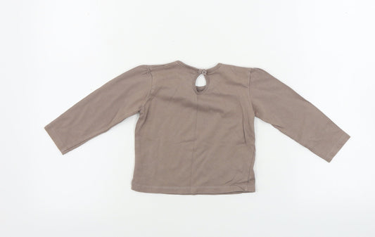 Cherokee Girls Brown Basic T-Shirt Size 12-18 Months