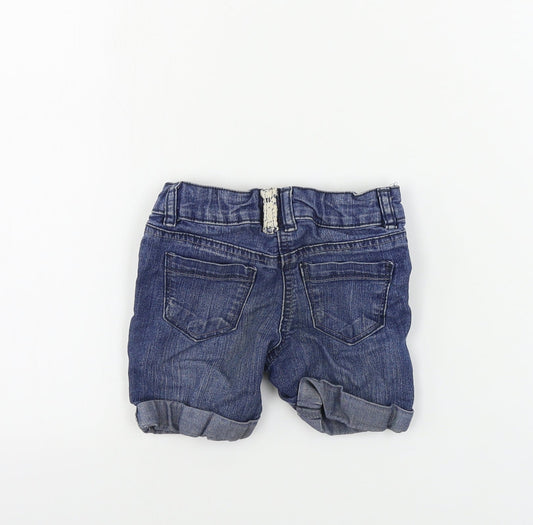 Matalan Girls Blue Cut-Off Shorts Size 3 Years