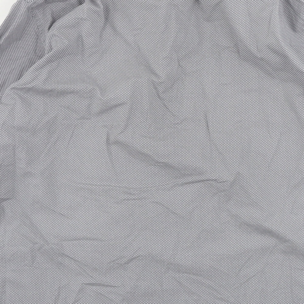 Mens UK Size 16 greenwoods Grey Button-Up Long Sleeve Casual Shirt