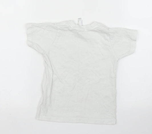 Rabbit Skins Boys White Basic T-Shirt Size 2 Years