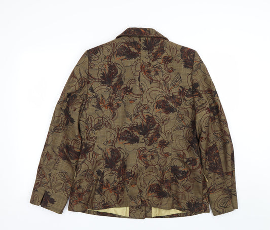 Dome Womens Brown Floral Jacket Suit Size 10