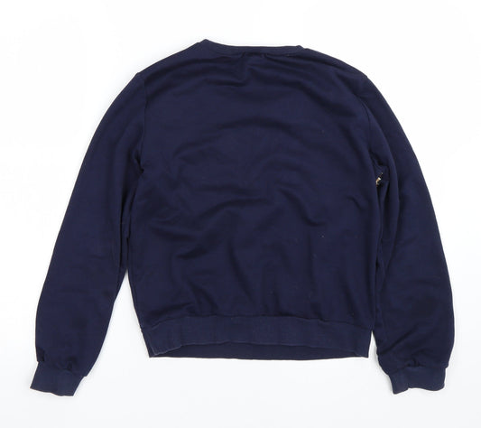 H&M Girls Blue Animal Print Pullover Sweatshirt Size 11-12 Years