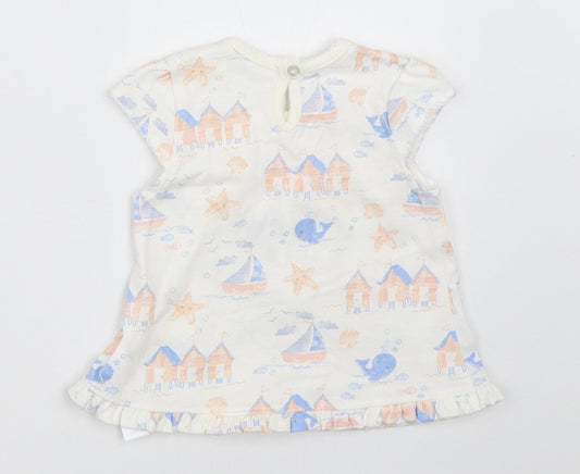 George Girls White Basic T-Shirt Size 0-3 Months