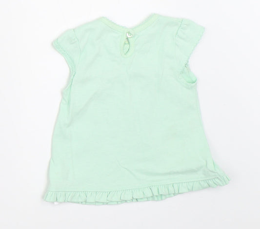 George Girls Green Basic T-Shirt Size 0-3 Months