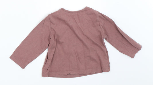 Zara Girls Brown Basic T-Shirt Size 3-6 Months