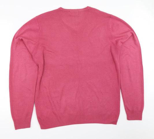Marks and Spencer Mens Pink Pullover Jumper Size M