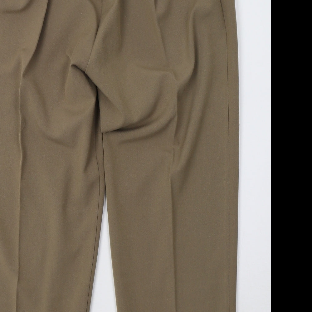 Womens UK Size 14 classic image Regular Fit Brown Trousers