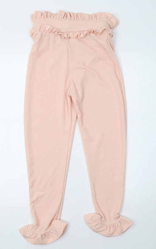 Womens UK Size 8 PRETTYLITTLETHING Regular Fit Cropped Pink Trousers