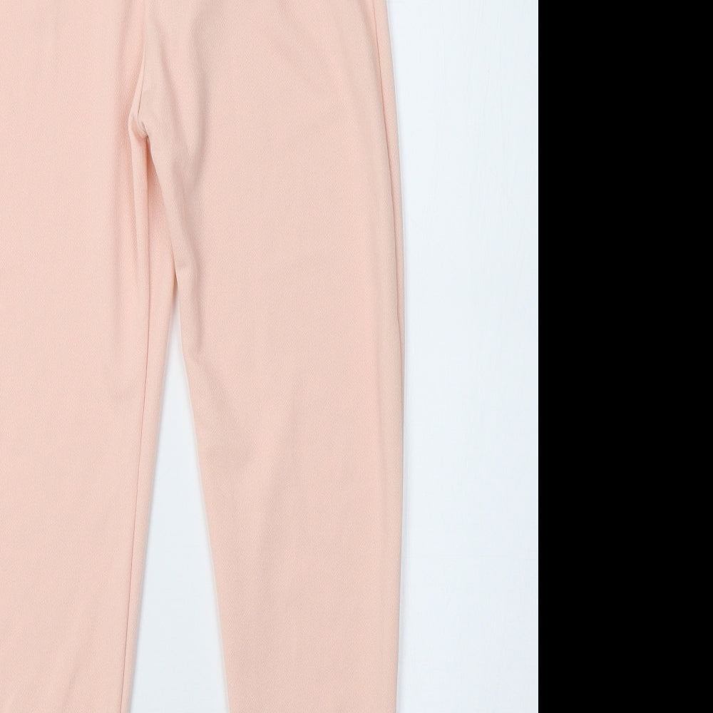 Womens UK Size 8 PRETTYLITTLETHING Regular Fit Cropped Pink Trousers