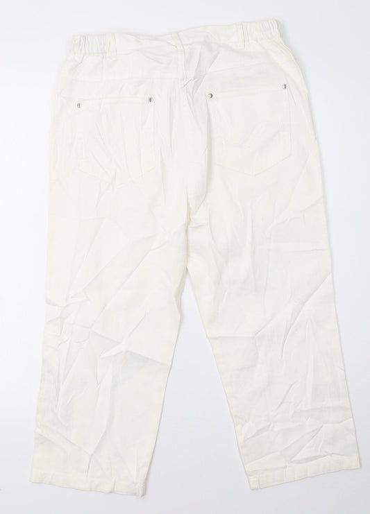 first avenue classics Womens White Cropped Trousers Size 12 L21 in