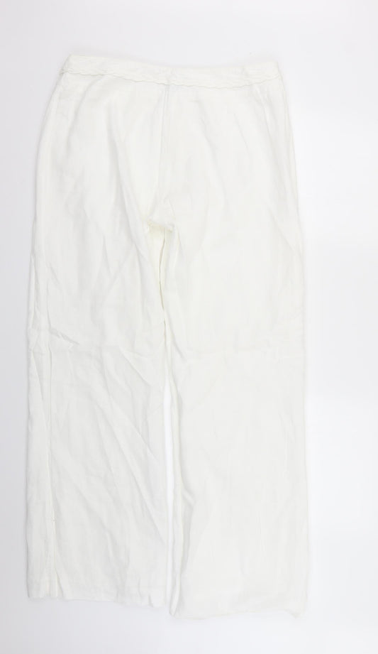Preworn Womens White Trousers Size 16 L29 in