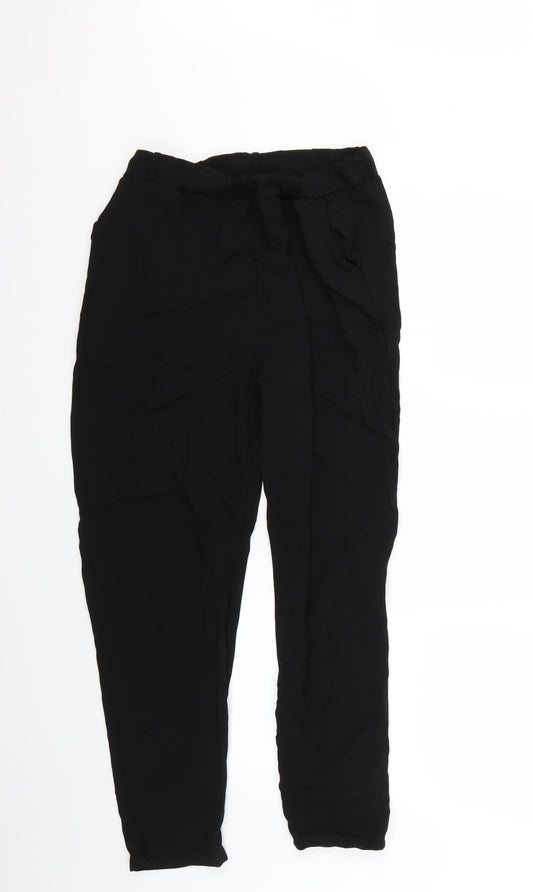 Womens UK Size 12 Boohoo Regular Fit Black Trousers