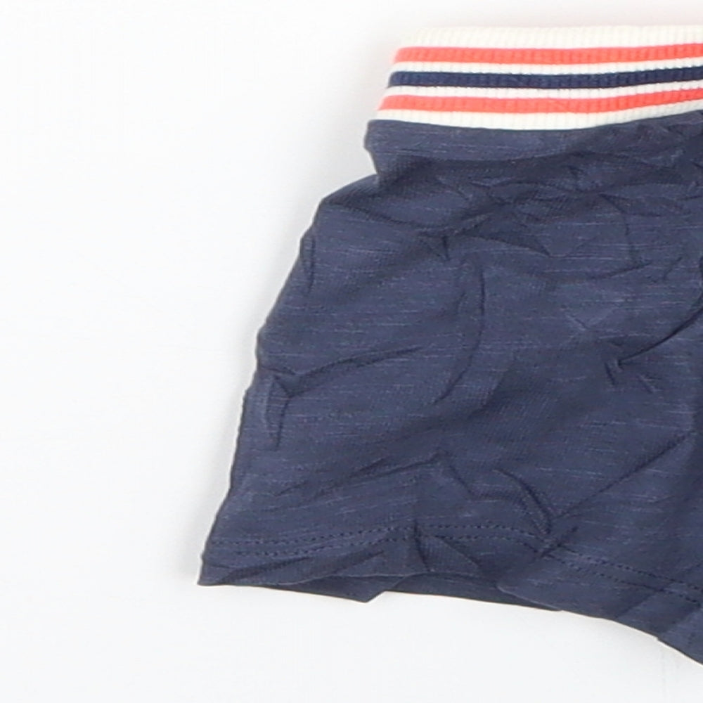 Brand and care label for Marks & Spencer Baby Blue Striped Cropped Trousers, size 0-3, Months