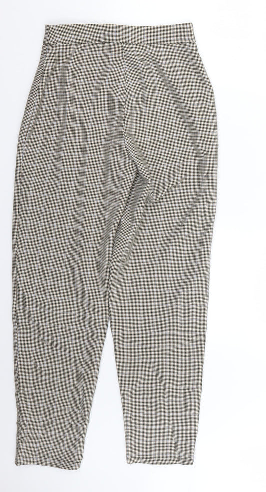 Nasty Gal Womens Multicoloured Check Trousers Size 4 L26 in