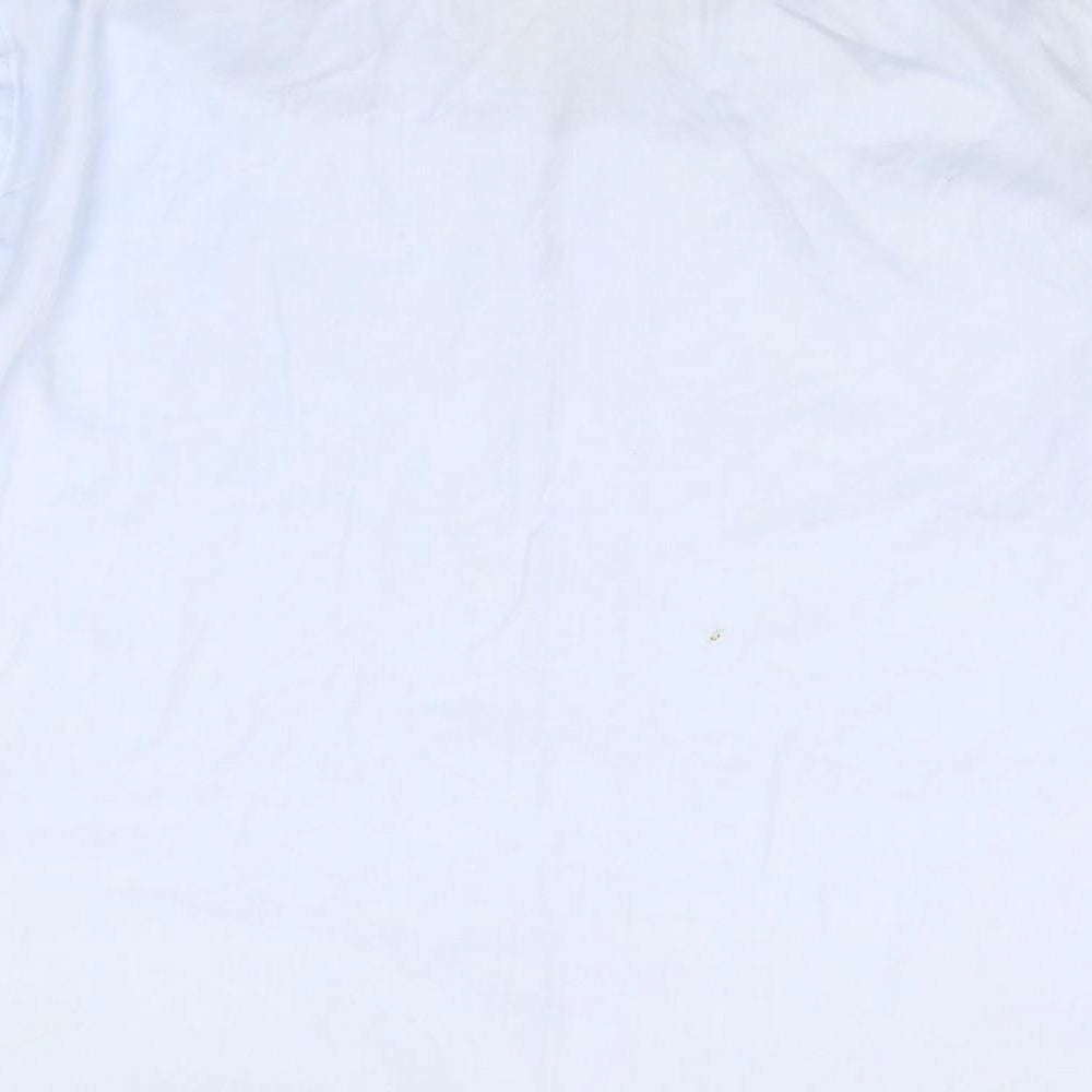 Mens UK Size 17.5 Matalan Blue Button-Up Long Sleeve Casual Shirt