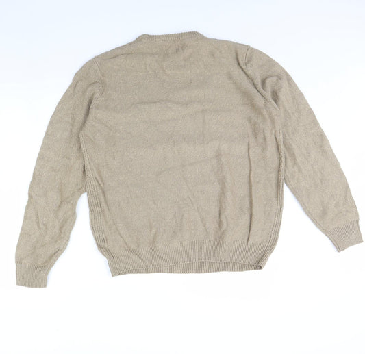 boston crew Mens Beige Pullover Jumper Size L