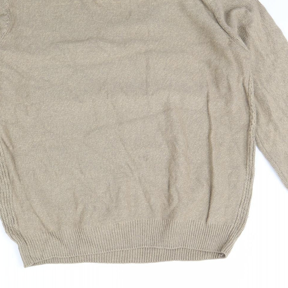 boston crew Mens Beige Pullover Jumper Size L