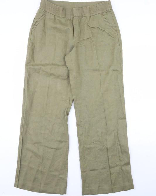 Additional front view of Mexx women’s green trousers, size UK 34, in, 32-inch leg