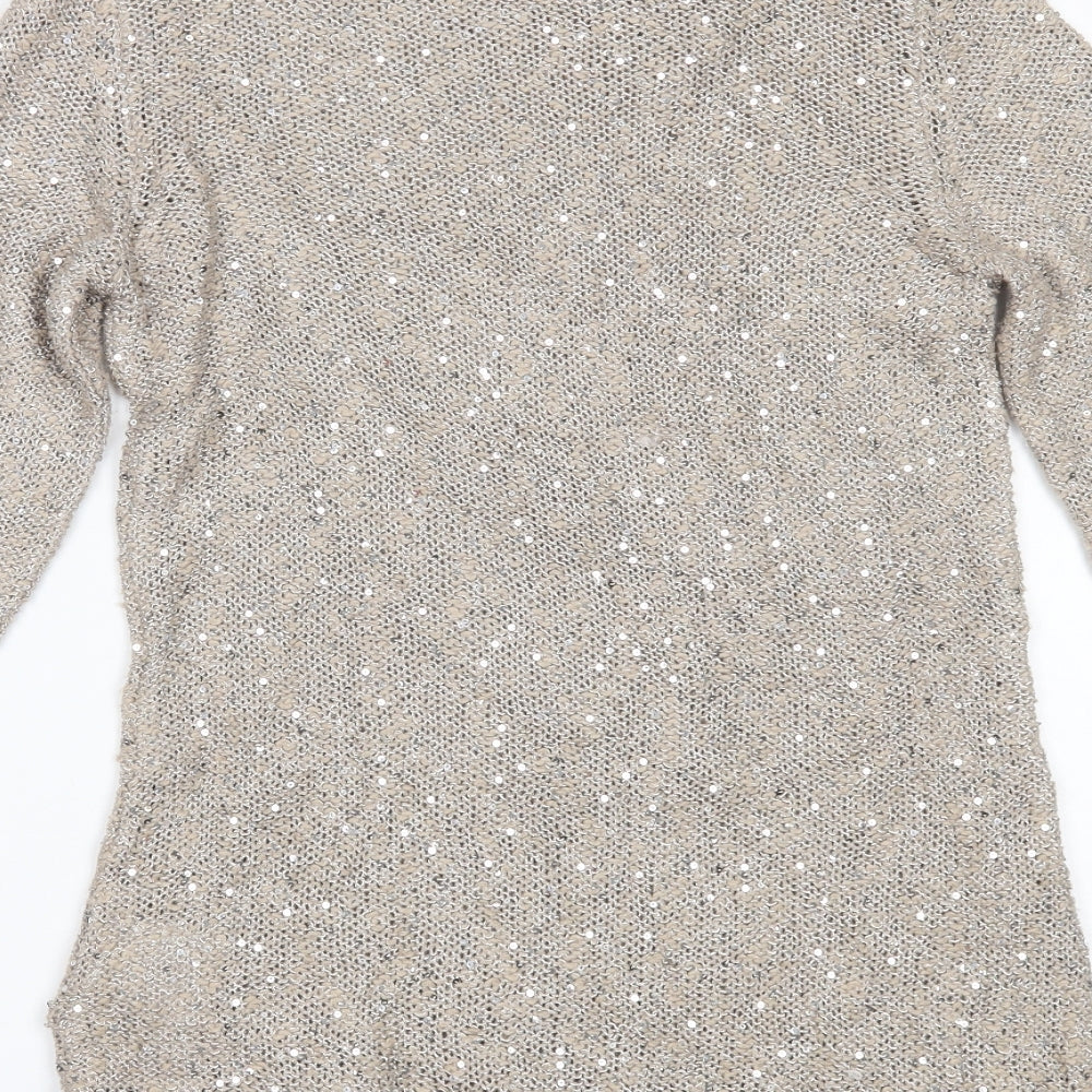 Womens UK Size S Your Sixth Sense Beige Pullover Jumper