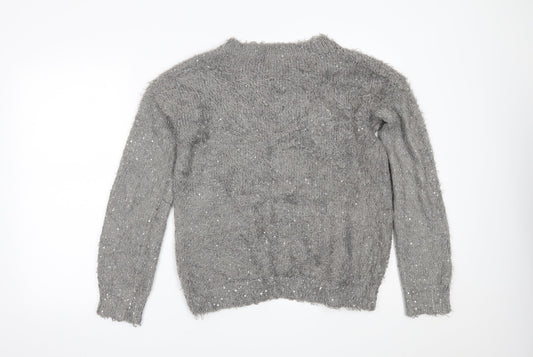 Womens UK Size L Lottie Loves Grey Pullover Jumper