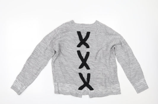 Womens UK Size L Papaya Grey Pullover Jumper