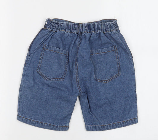 Preworn Girls Blue Mom Shorts Size 4-5 Years
