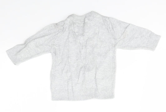 M&S Boys Grey Pullover Jumper Size 6-9 Months