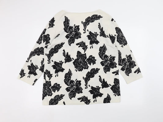 Womens UK Size L Preworn White Pullover Jumper