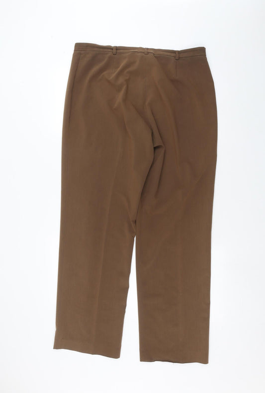 Womens UK Size 18 Punt Roma Regular Fit Brown Trousers