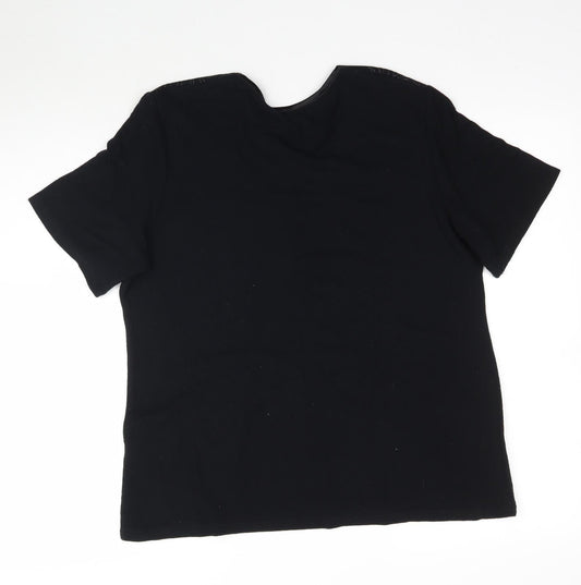 Bonmarche Womens Black Geometric Basic T-Shirt Size M