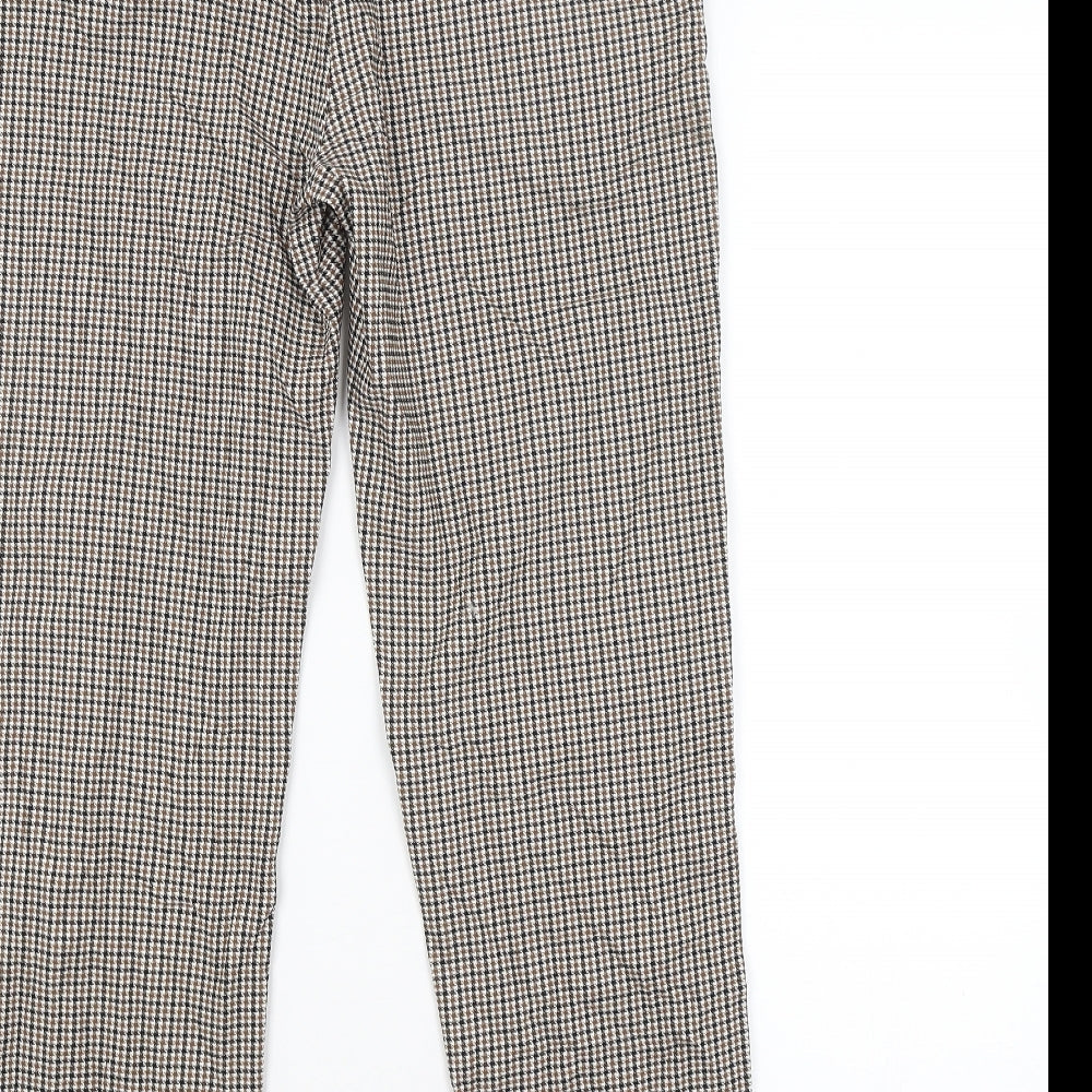 SheIn Womens Multicoloured Check Trousers Size L L27 in