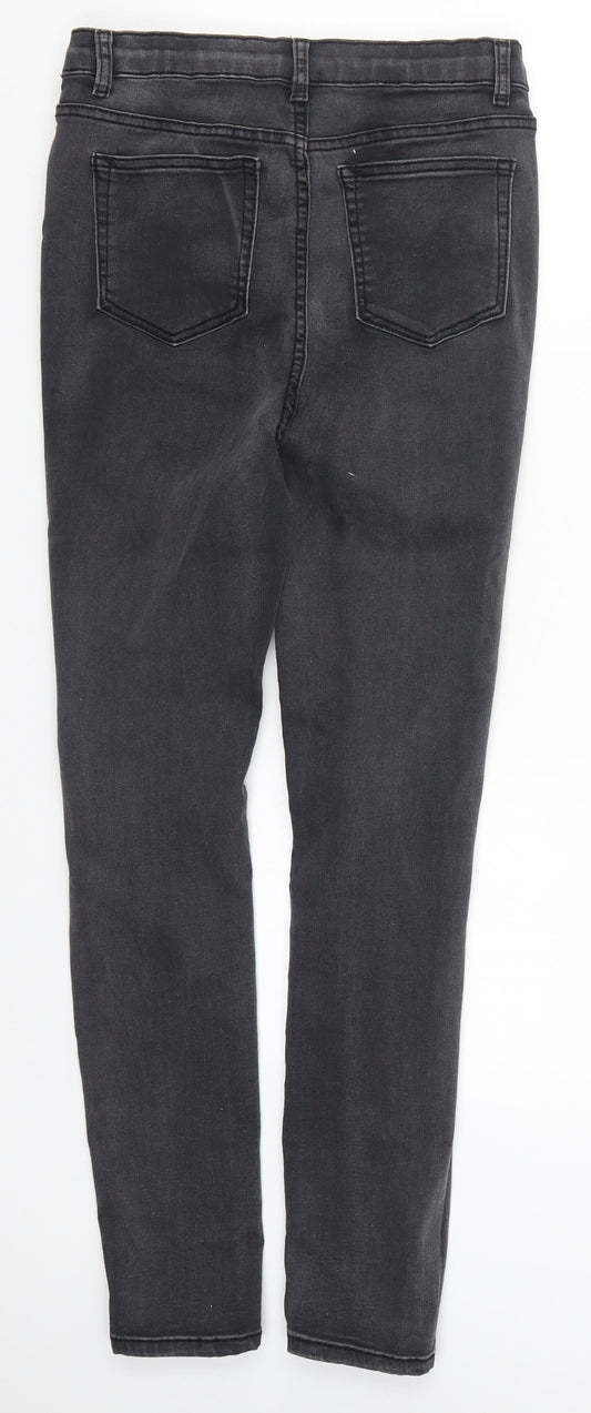 PRETTYLITTLETHING Womens Grey Denim Skinny Jeans Size 12 L27 in