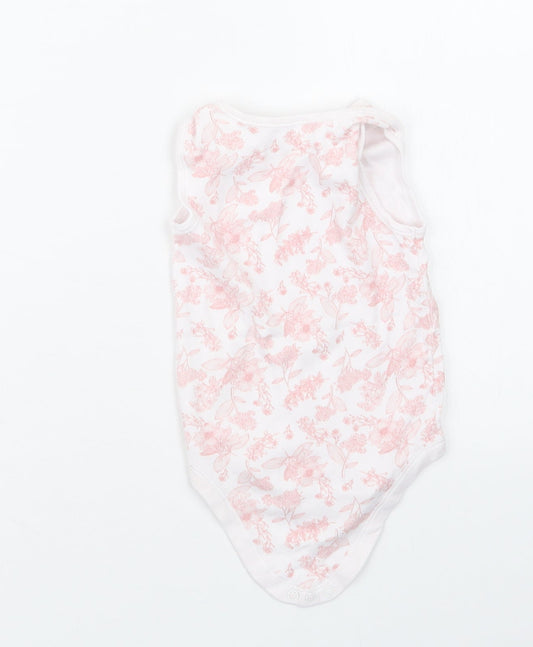 TU Girls Pink Floral Babygrow One-Piece Size 9-12 Months