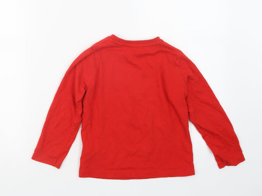 F&F Boys Red Geometric Pyjama Top Size 5-6 Years