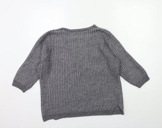 George Womens Grey Knit Pullover Jumper Size M