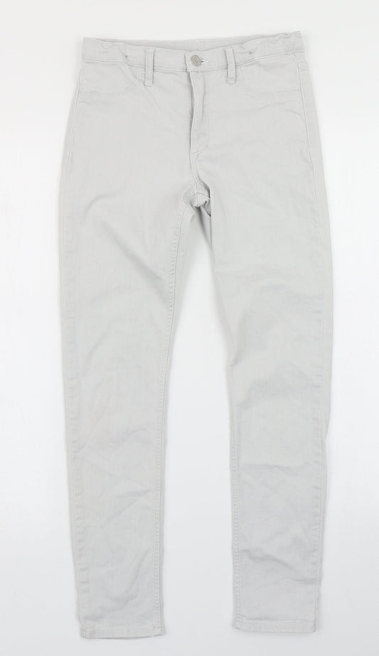 Additional front view of &Denim girls’ grey denim skinny jeans, size 11-12, years