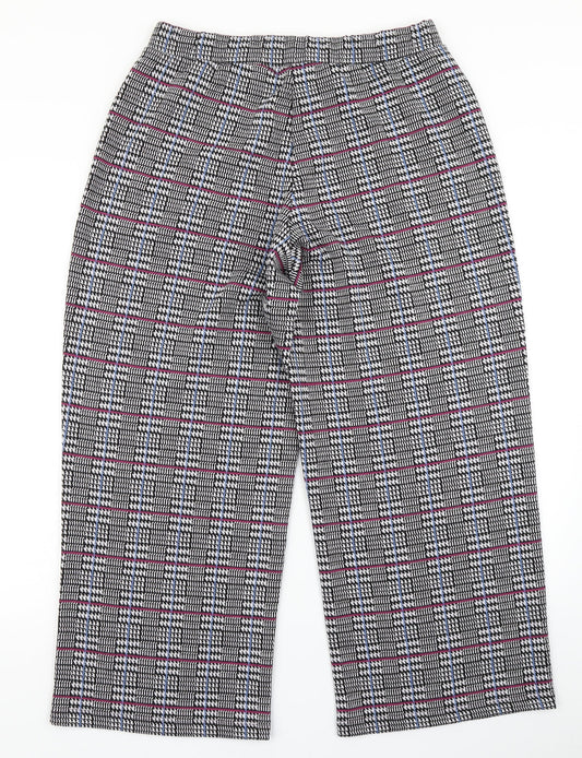 Aniston Womens Black Houndstooth Trousers Size 16 L24 in