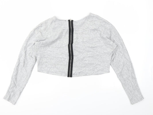 Sparkle Womens Grey Pullover Jumper Size S