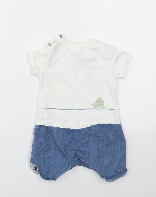 M Baby Blue Geometric Babygrow One-Piece Size 3-6 Months